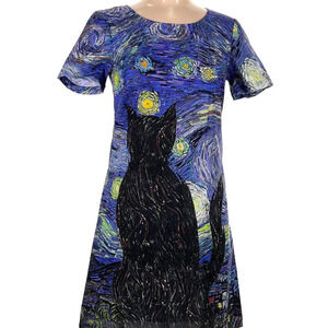 NWT Dangerfield Cat Van Gogh Dress